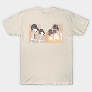 Girls on beige color T-Shirt